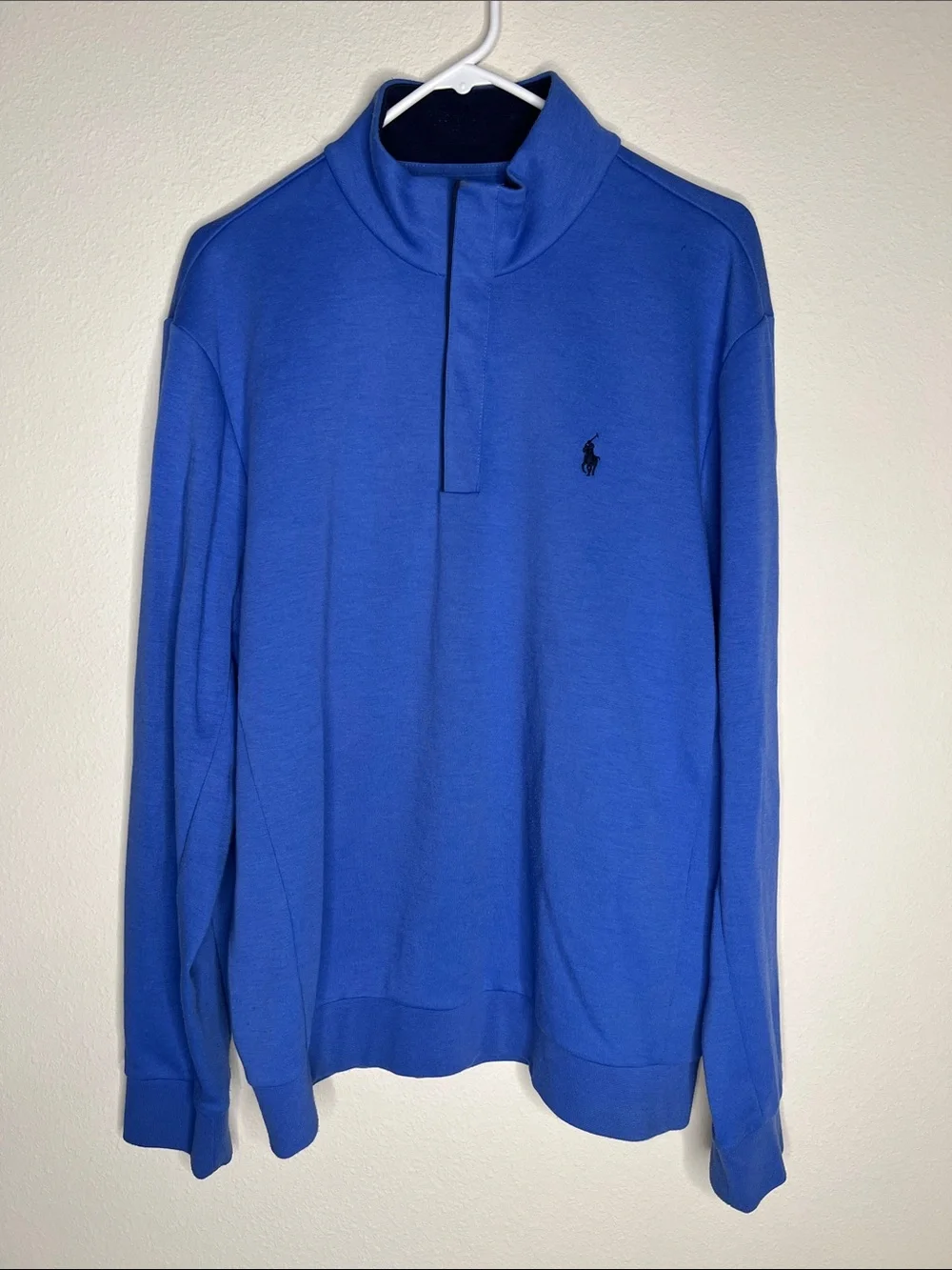 Men’s Polo by Ralph Lauren Blue Quarter-Zip Pullover Sweater